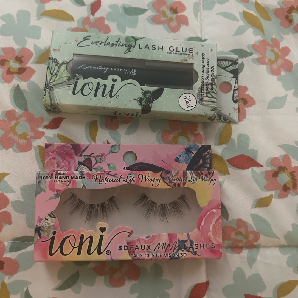 ioni Everlasting Lash Glue & 3D Faux Mink Lashes - Black